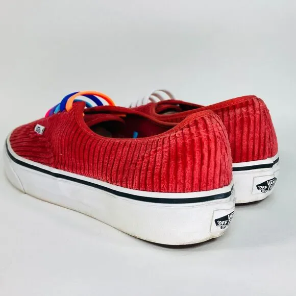 Vans Authentic Corduroy Rumba Red Skate Shoes, Size 7 US, Mens, Good Condition - Picture 7 of 13